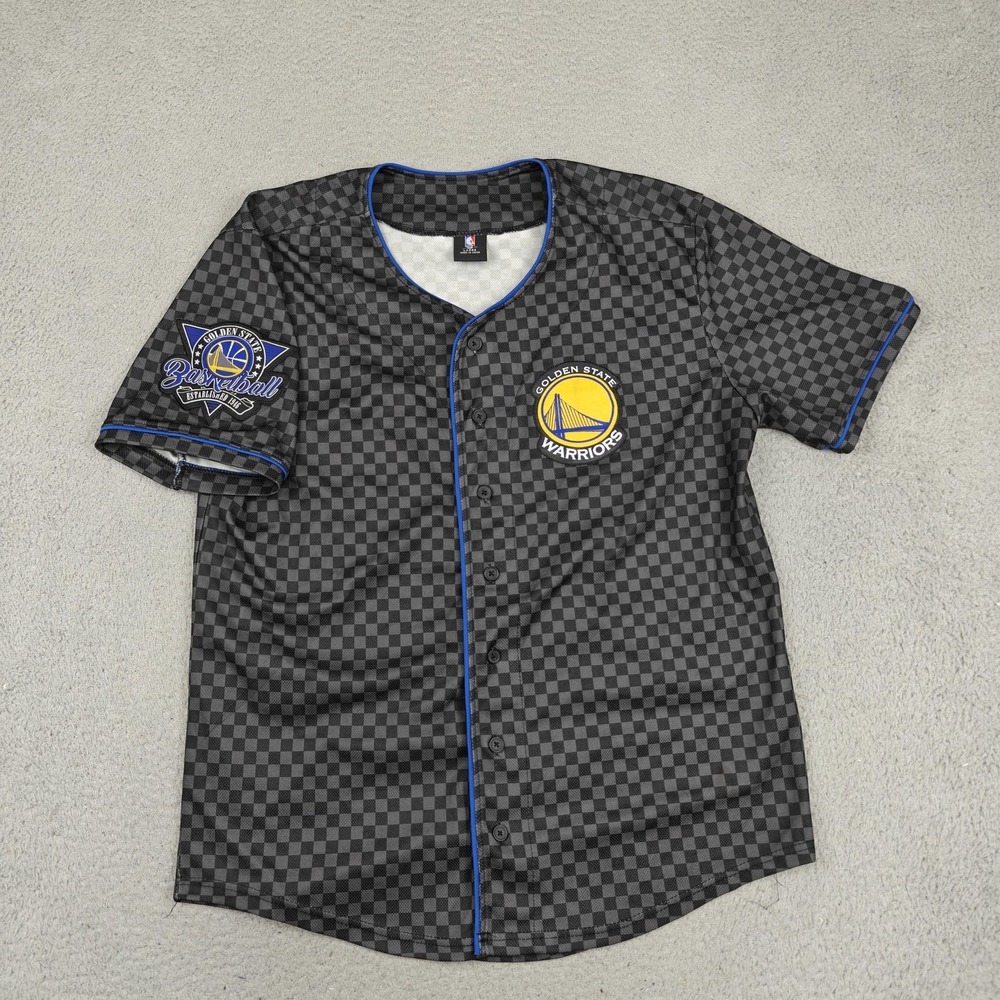 Golden State Warriors Jersey Mens‎ Large Black NBA Basketball Button Front